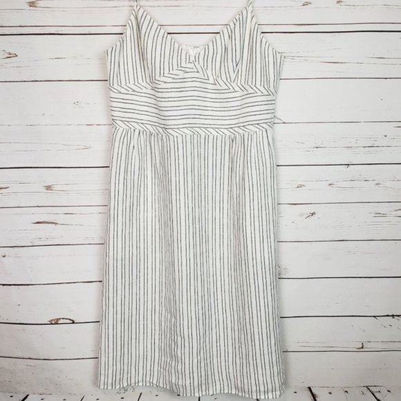 Theory "Melaena B" Narrow Stripe Linen Dress - Picture 3 of 8